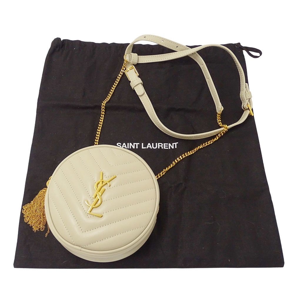 SAINT LAURENT Ivory Leather Shoulder Bag - Picture 7 of 14
